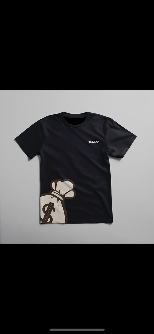 Black “money” (small) oversized Tokkap T-shirt