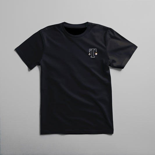 Black (Large) slim fit tokkap logo T-shirt