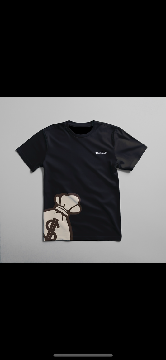 Black “money” (Large) oversized tokkap T-shirt